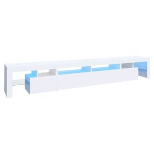 vidaXL Televizoriaus spintelė su LED ap&scaron;vietimu, balta, 260x36,5x40cm