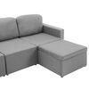 vidaXL Trivietė modulinė sofa-lova, &scaron;viesiai pilkos spalvos, audinys