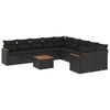 vidaXL Patio Sofa Set 10 vietos Black
