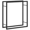 vidaXL Stovas malkoms, matinės juodos spalvos, 80x28x86cm, plienas