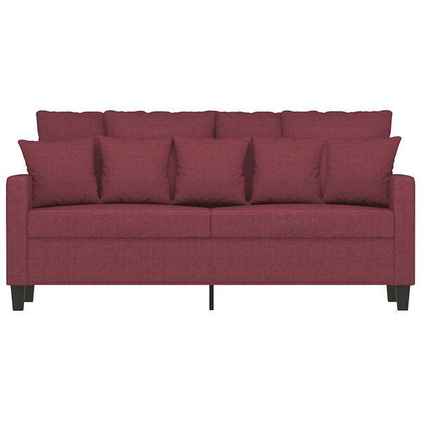 vidaXL Dvivietė sofa, raudonojo vyno spalvos, 140cm, audinys