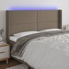 vidaXL Galvūgalis su LED, taupe spalvos, 163x16x118/128cm, audinys