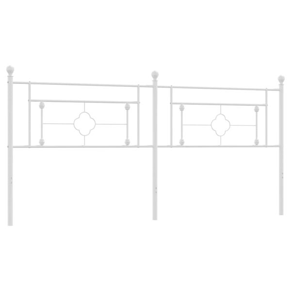 vidaXL Metalinis galvūgalis, baltos spalvos, 193cm