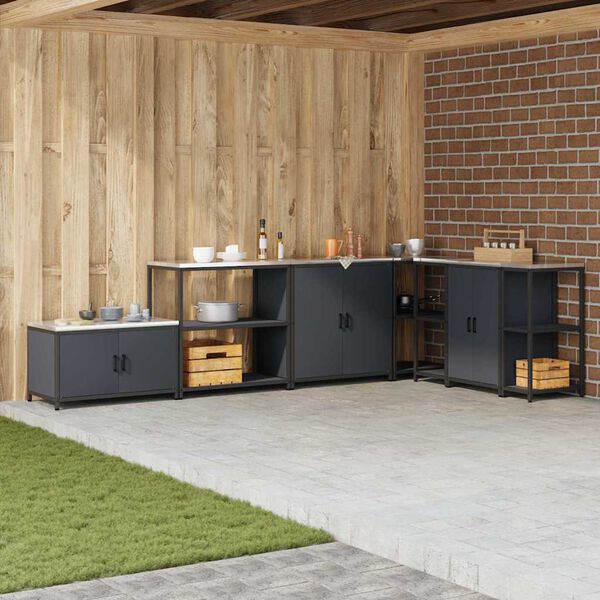 vidaXL Virtuvės saugojimas Antracitas 60 x 50 x 92 cm Plienas