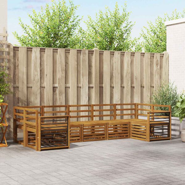 vidaXL Sofų komplektai 7 pcs Natūrali Kietos akacijos mediena