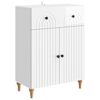 vidaXL Kabalas Itin blizgi balta 66 x 34,5 x 90 cm Apdirbta mediena