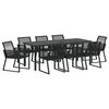 vidaXL Sodo valgomojo komplektas 9 pcs Juoda