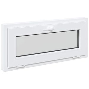 vidaXL Požeminio lango RISOR 90 x 40 cm PVC ir stiklas Balta