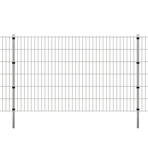 vidaXL Tvoros stulpai, 10vnt., sidabriniai, 170cm, plienas