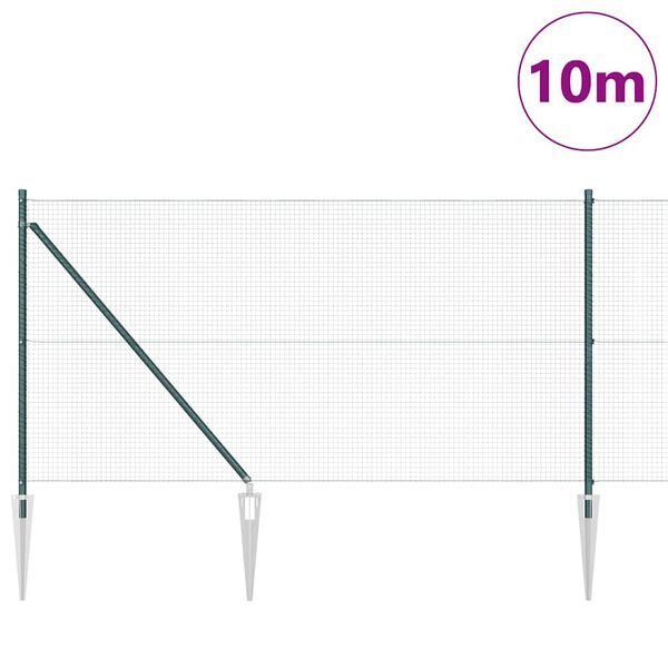 vidaXL Tvorelės stulpas Žalia 10 x 1 m (19 x 19 mm tinklas) Plienas