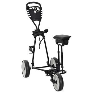 vidaXL Golfinis vežimėlis su sėdyne Juoda ir Balta 100 x 60 x 130 cm