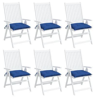 vidaXL Kėdės pagalvėlės, 6vnt., mėlynos, 40x40x7cm, oksfordo audinys
