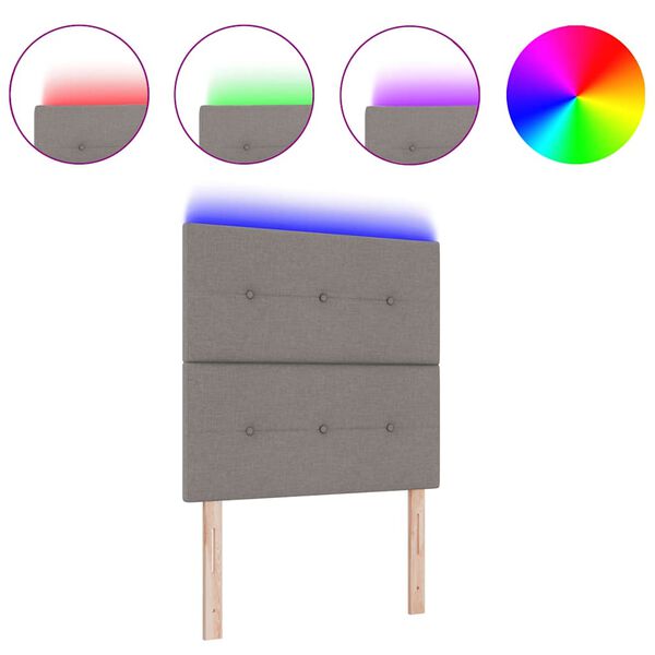 vidaXL LED galvūgalis su LED juostelių žibintais Taupe 90 cm audinys