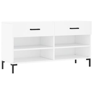 vidaXL Batų suoliukas, baltos spalvos, 102x35x55cm, apdirbta mediena