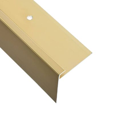 vidaXL Profiliai laiptams, 15vnt., aukso, 90cm, aliuminis, F formos