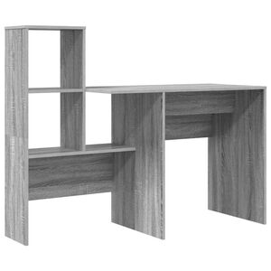 vidaXL Stalas Pilkas Sonoma Apdirbta mediena 131,5 x 50 x 106,5 cm