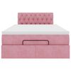 vidaXL Osmanų lova su čiužiniu, rožinis, 120x190 cm, aksomas