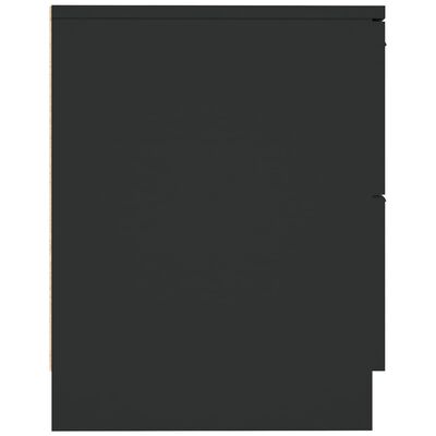 vidaXL Naktinės spintelės, 2vnt., juodos spalvos, apdirbta mediena