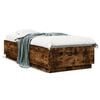 vidaXL Lovos rėmas, dūminio ąžuolo spalvos, 90x200cm, apdirbta mediena