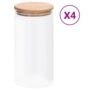 vidaXL Stikliniai indai su kam&scaron;tiniais dangteliais, 4vnt., 1200ml
