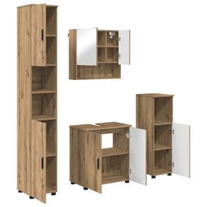 vidaXL Vonios baldų rinkinys 4 vnt. Amatininkų ąžuolas 61 x 35 x 64 cm