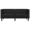 vidaXL Dvivietė chesterfield sofa, juodos spalvos, dirbtinė oda