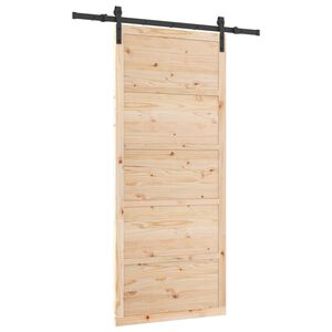 vidaXL Slankios durys Natūrali 80 x 208 cm Pu&scaron;ies medienos masyvas