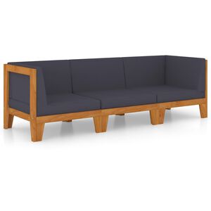 vidaXL Sodo komplektas su pagalvėlėmis, 3 dalių, akacijos masyvas