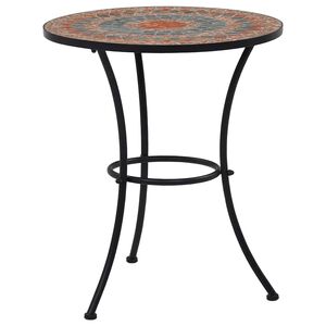 vidaXL Mozaikinis bistro staliukas, oranžinis/pilkas, 60cm, keramika