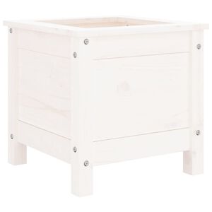 vidaXL Sodo lovelis, baltas, 40x40x39cm, pu&scaron;ies medienos masyvas