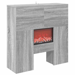 vidaXL Elektrinis židinys Pilka Sonoma 75 x 24,5 x 75 cm