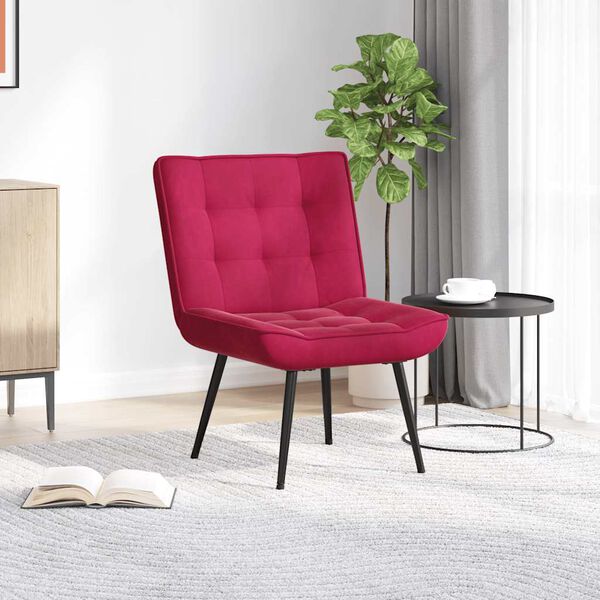 vidaXL Poilsio kėdė, raudonojo vyno spalvos, 64x74x84cm, aksomas