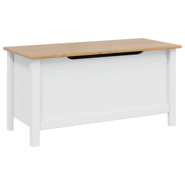 vidaXL Saugojimo dėžė Hill Balta ir medaus ruda 90 x 40 x 45 cm