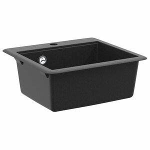 vidaXL Kriauklė 80% Kvarcas ir 20% Derva 470 x 440 mm Juoda