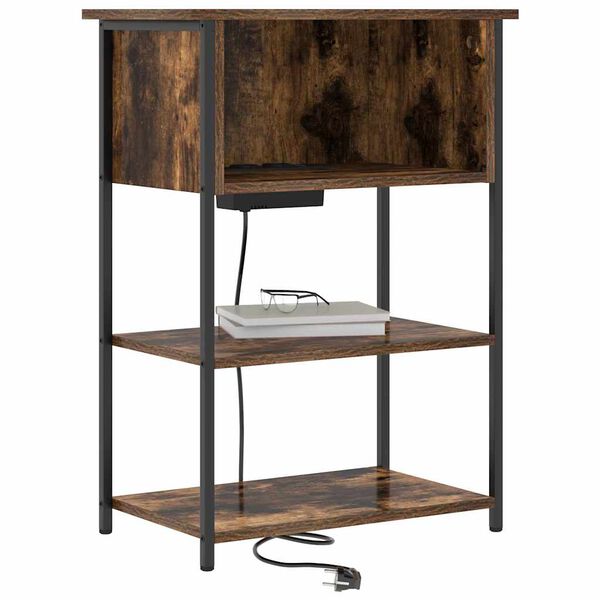 vidaXL &Scaron;alia lovos spintelė Rūkyta ąžuolas 55 x 31 x 76 cm