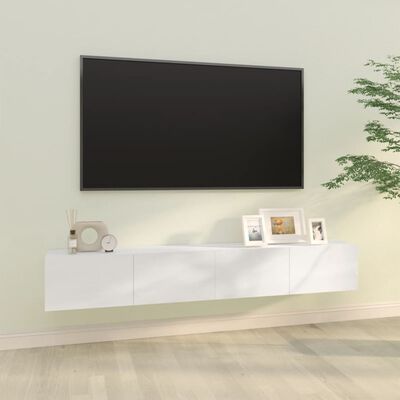 vidaXL Televizoriaus spintelės, 2vnt., baltos, 100x30x30cm, mediena