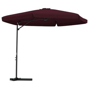 vidaXL Sodo skėtis nuo saulės su plieniniu stulpu, raudonas, 300cm