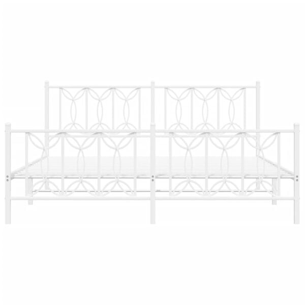 vidaXL Lovos rėmas su galvūgaliu/kojūgaliu, baltas, 180x200cm, metalas