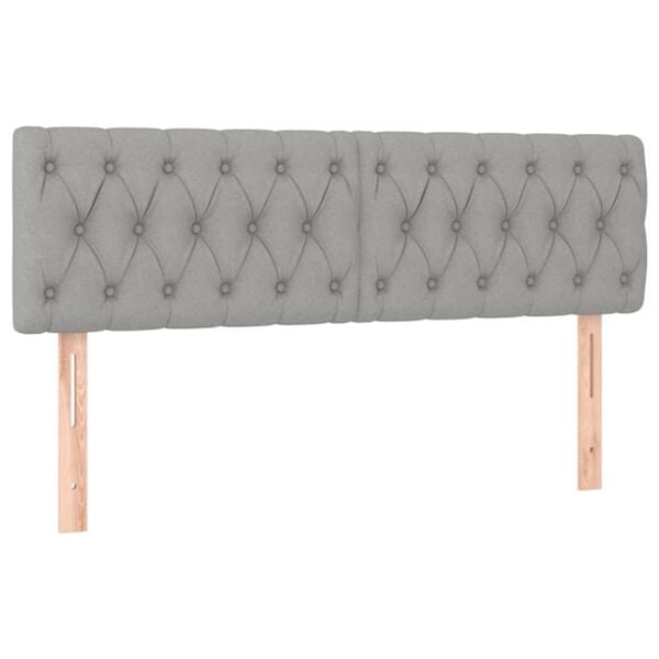 vidaXL Galvūgaliai, 2vnt., &scaron;viesiai pilki, 72x7x78/88cm, audinys