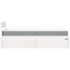 vidaXL Lova su stalčiais ir čiužiniu, balta, 100x200cm, pu&scaron;ies masyvas
