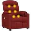 vidaXL Elektrinis masažinis krėslas, raudonojo vyno spalvos, audinys