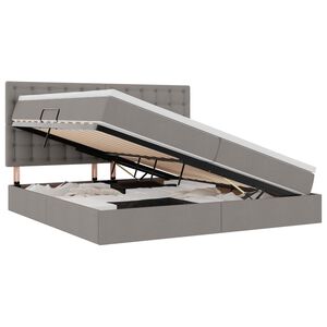 vidaXL Lova su daiktų laikymo vieta ir LED su LED Taupe 200 x 200 cm