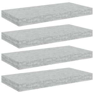 vidaXL Pakabinamos sieninės lentynos, 4vnt., pilkos, 50x23,5x3,8cm, MDF