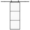 vidaXL Stumdomos durys su įrangos rinkiniu, 76x205cm, ESG ir aliuminis