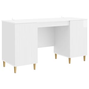 vidaXL Stalas Itin blizgi balta 142,5 x 50 x 75 cm Apdirbta mediena
