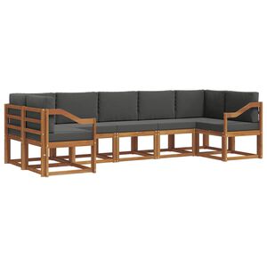 vidaXL Lauko sofos komplektas su pagalve 7 pcs Natūralus ir antracitas