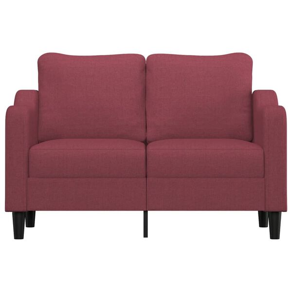 vidaXL Dvivietė sofa, raudonojo vyno spalvos, 120cm, audinys
