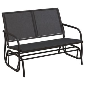vidaXL Supamas suoliukas, juodas, 120,5x76x86,5cm, tekstilenas/plienas