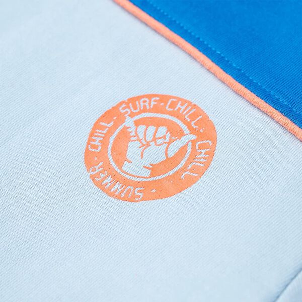 Vaikiškas sportinis megztinis, ryškiai ir šviesiai mėlynas, 128 dydžio