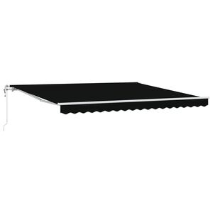 vidaXL Elektrinė i&scaron;traukiama pavėsinė Juodas 400 &times; 300 cm